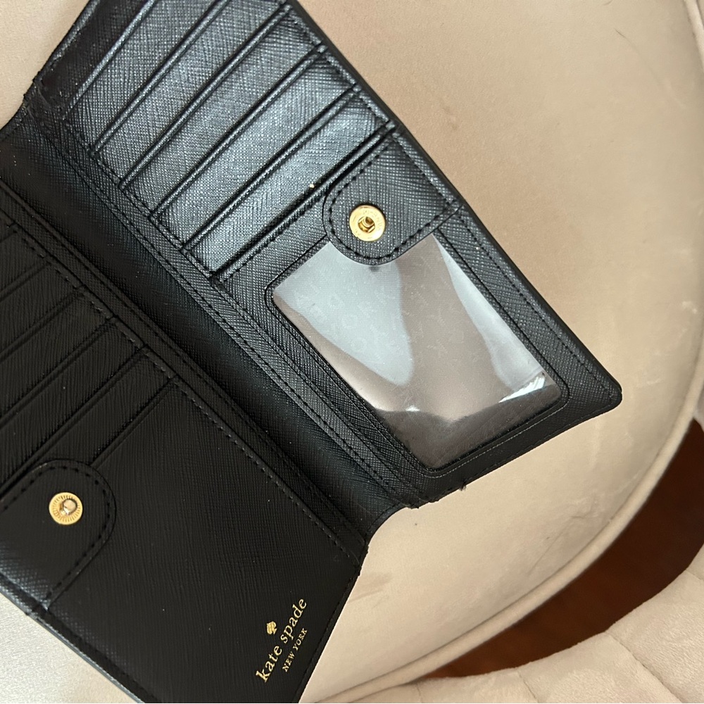 Kate Spade Black and Cream Wallet Modern Minimalist Design - Picture 2 of 2